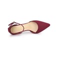 thumbnail image 4 of BLISSFUL STEP Escarpins à Bride à la Cheville pour Femmes Bout Pointu Talon Bloc Haut en Faux Suède Chaussures Habillées Bourgogne 6, 4 of 7