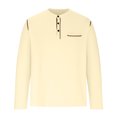 thumbnail image 3 of AherBiu Men's Long Sleeve Polo Shirts Casual Button Basic T-Shirts Soft Lightweight Fall Golf Shirt, 3 of 5