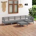 thumbnail image 1 of vidaXL 6 Piece Garden Lounge Set Solid Pinewood Grey, 1 of 5