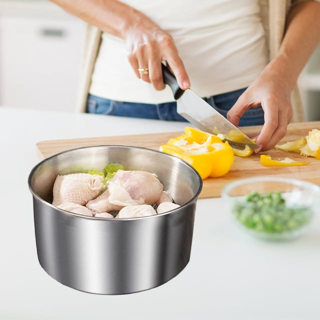 ZZkhGO Stainless Steel Salad Bowl Set, Sealed Fresh Keeping Container, Stackable Cooking Bowl with Lid