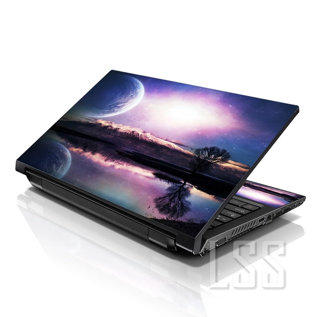 LSS Laptop Skin Sticker Decal Cover Blue Moon Scenery Fits 17" to 19" Laptops