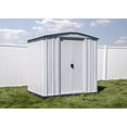 thumbnail image 2 of Arrow Classic 6 x 5 x 6 ft Flute Grey Steel Storage Shed, 2 of 9
