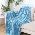 thumbnail image 4 of Solid Color Double Sided Flannel Blanket for All Seasons - Soft Lightweight Breathable Office Nap and Summer Conditioning - Versatile Home Camping Sofa Decor, 4 of 8