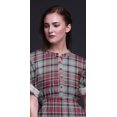 thumbnail image 4 of Bimba Rayon Gingham Check Womens Printed Side Slit SummerDressLong Maxi Gown-Large, 4 of 6