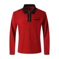 thumbnail image 3 of cfhntfmh Men's Shirts Casual Long Sleeve Collared Golf T Shirt Slim 1/4 Zipped Color Block Basic Tops with Pockets, 3 of 6