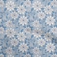 thumbnail image 1 of oneOone Polyester Spandex Medium Blue Fabric Floral Retro Sewing Material Print Fabric By The Yard 56 Inch Wide, 1 of 5