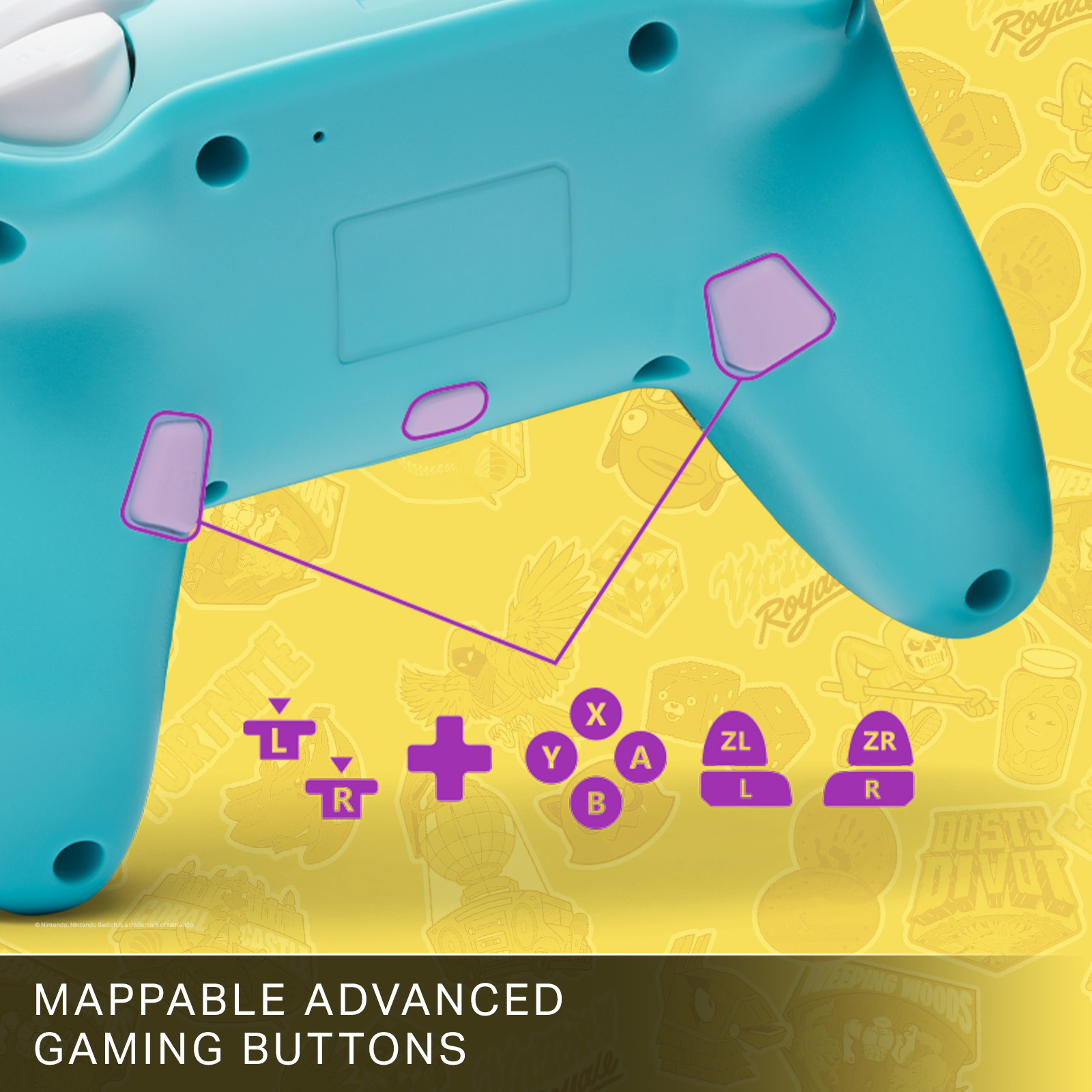 PowerA Enhanced Wireless Controller for Nintendo Switch - Fortnite Sticker Mania