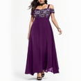 thumbnail image 2 of 2025 Femmes Grande Taille Froid Femmes Grande Taille Robes Courtes Épaule Dentelle Florale Maxi Grande Taille Robe Punk Fête Soirée Longue, 2 of 4