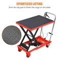 thumbnail image 2 of TROPOW 500lbs Hydraulic Lift Table Cart - 28.5" Lifting Height, Single Scissor Manual Lift with 4 Wheels & 3mm Non-Slip Pad for Material Handling and Transportation - Red, 2 of 6