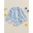 thumbnail image 2 of EYIIYE Maillot une Pièce pour Tout-Petit Bébé, Ensemble de Maillot d'Été pour Fille, Barboteuse à Fermeture Éclair devant, Combinaison à Col Rond, Justaucorps à Manches Longues + Bonnet de Bain, Mignon pour Nourrisson, Maillot de Bain 2 Pcs, Tenue de Plage, 2 of 9