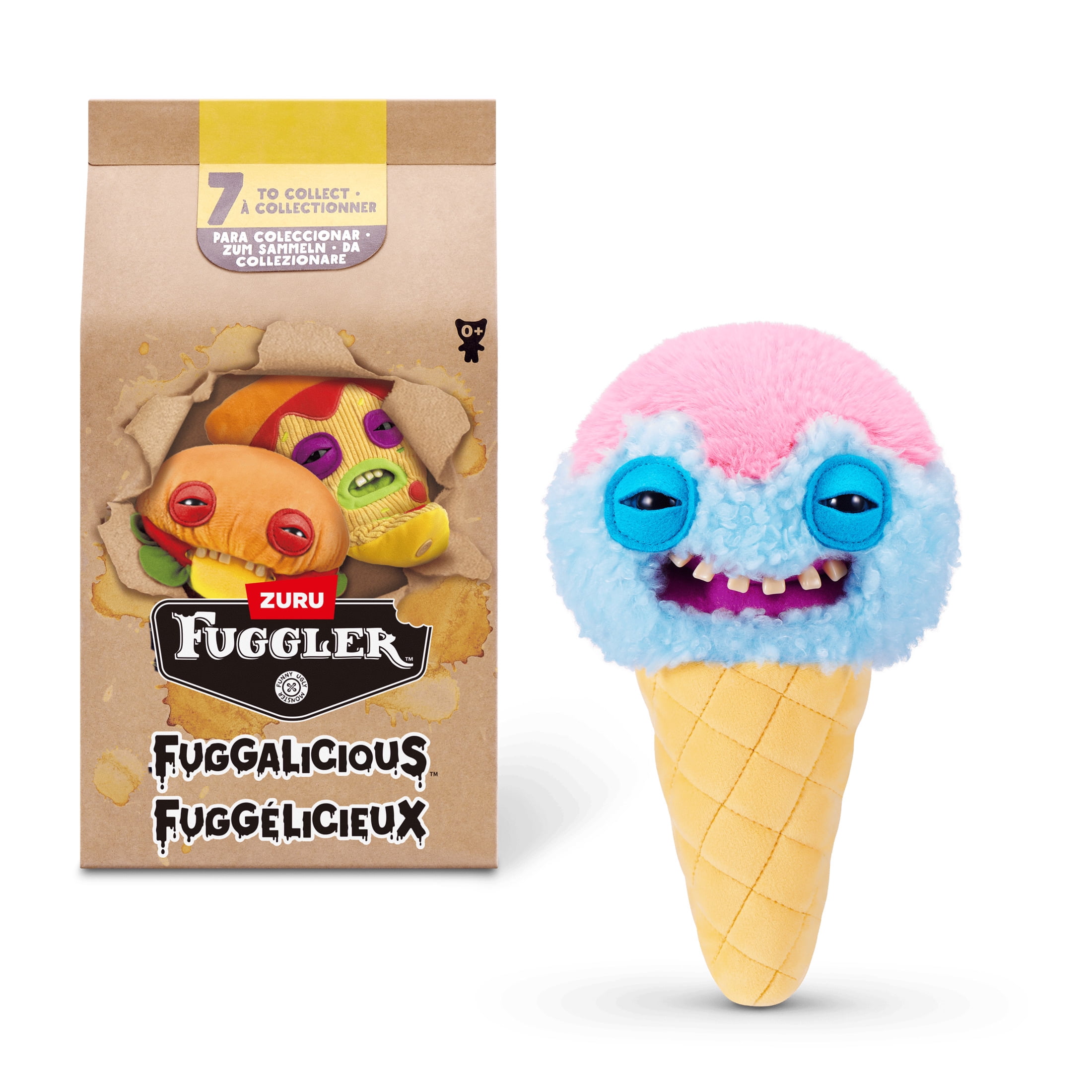 ZURU Fuggler Fuggalicious 3体 Fuggler Fuggalicious 9 inch (Assorted), Funny Ugly Monster Stuffed