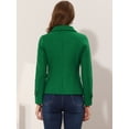 thumbnail image 4 of INSPIRE CHIC Caban à Revers Cranté à Double Boutonnage pour Femme Vert TG, 4 of 6