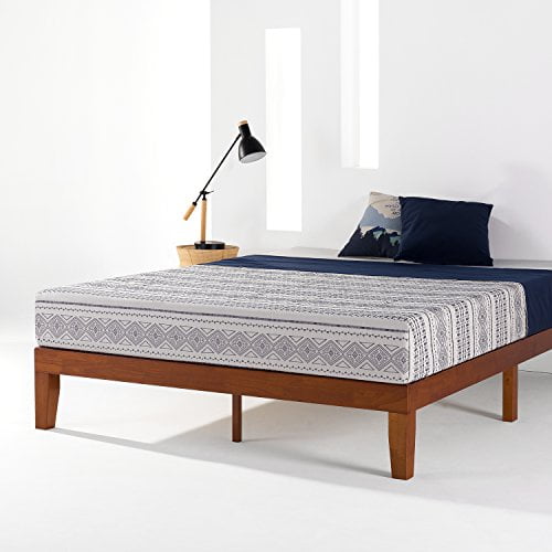 Best Price Mattress Full Bed Frame, 12" Soild Wood Platform Bed Frame w/Classic Wooden Slat (No Box Spring Needed), Cherry, Full Size