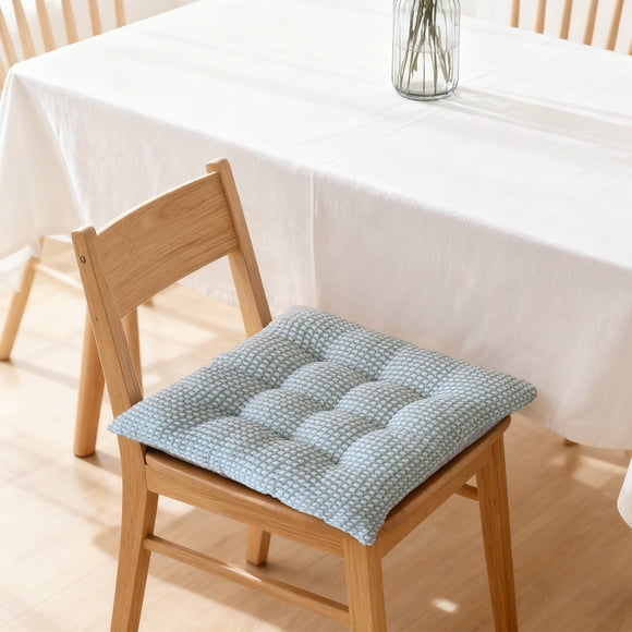 Coussin de Siège d'Hiver en Peluche Carré / Coussin de Chaise en Polyester Doux avec Endos Antidérapant / Coussin Dossier Confortable pour la Maison, le Bureau, la Salle à Manger, le Dortoir