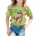 thumbnail image 1 of LUOGENLI T-Shirt pour Filles T-Shirt Décontracté Imprimé à Col Rond à Manches Courtes T-Shirt Chemise Décontractée Chandails de Pâques pour Filles 2025 Vert Pâle 12-13 Ans, 1 of 5