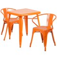 thumbnail image 4 of Flash Furniture Set de Restauration Bistro en Métal Carré 3 Pièces en Vert, 4 of 9