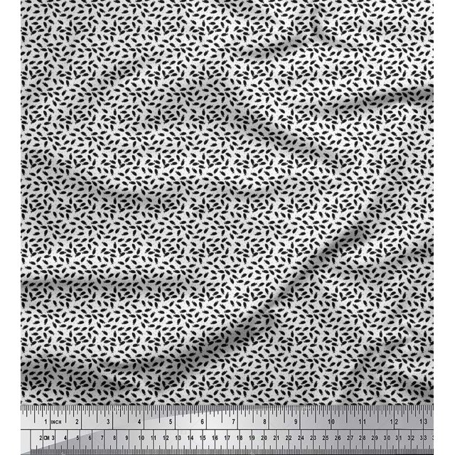 Soimoi Poly Georgette Fabric Fish Ocean Print Fabric by The Yard 52 Inch Wide