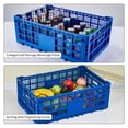 thumbnail image 4 of Yiwa Foldable Plastic Storage Crate, Heavy Duty Reinforced Walls, Stackable Multi-Purpose Milk Crate for Office, Kitchen, and Garage, 4 of 8