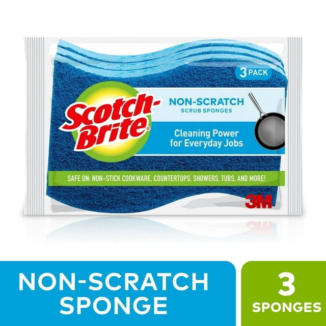 Scotch-Brite® No-Scratch Scrub Sponge, Pack of 3