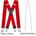 thumbnail image 4 of Little Hand Mens Suspenders with Clips Heavy Duty X Back for Jeans Red, 4 of 4