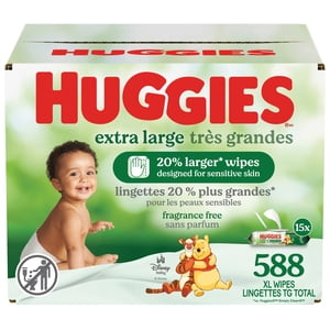 Huggies Natural Care XL Sensitive Baby Wipes, Unscented, 588 wipes total