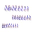 thumbnail image 2 of Fofosbeauty 24pcs Press on False Nails Tips, Almond Fake Acrylic Nails, Hot stamping Silver Flame Purple, 2 of 8