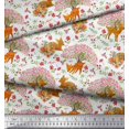 thumbnail image 3 of Soimoi Poly Georgette Fabric Tree,Floral & Deer Animal Print Fabric by The Yard 42 Inch Wide, 3 of 3