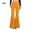 thumbnail image 3 of Wweixi Stretchy Women Bell Bottom Wide Application Lightweight Comfortable Pants yellow XXL 1Set, 3 of 6