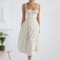 thumbnail image 4 of Robe Midi Bandage Femme Imprimé Floral Mode Sans Manches Vestidos, 4 of 7