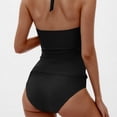thumbnail image 4 of VBTAPA Womens Two Piece Swimsuits Tummy Control Tankini Top with Bottom Ruched Bathing Suit Halter V Neck Swimwear Limited Time Sales of Today Black M, 4 of 7
