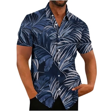 Yaoyar Mens Summer Hawaiian Shirts Short Sleeve Button Down Casual Summer Beach Shirts Tropical Resort Wear,Multicolor,2XL
