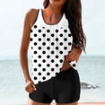 thumbnail image 4 of UPPADA 2 Piece Full Coverage Swimsuits for Women Floral Athleti Crewneck Bathing Suits High Waisted Tummy Control Modest Swimwear Comfy Tankini Top with Shorts Swimsuits for Women Over 50 White,L, 4 of 7