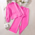 thumbnail image 4 of vdgthytj Toddler Boy Girl Fall Spring Clothes Kids Long Sleeve Button down Shirt and Wide Leg Pants 2PCS Lounge Outfit, 4 of 9