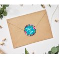 thumbnail image 2 of Darling Souvenir Round 45 Pcs Floral & Vines Border Turquoise Thank You Stickers Envelope Seal-1.6 Inches, 2 of 4