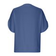 thumbnail image 4 of AherBiu Hauts pour Femmes Robe Décontractée Col en V Manches Courtes Été Couleur Unie Coupe Ample Blouse Confortable Hauts, 4 of 5