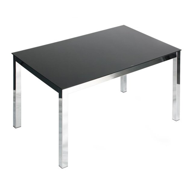 Better Home Products Elliott Table à Manger en Métal en Verre Trempé, Fini Chrome