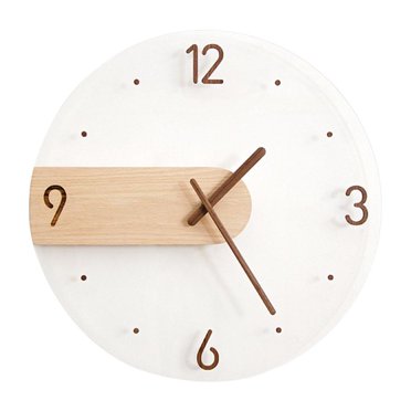 16in Non-Ticking Wall Clock, Silent Battery Operated Wall Clock Clear Glass Dial For Kids Living Room Bedroom Decor