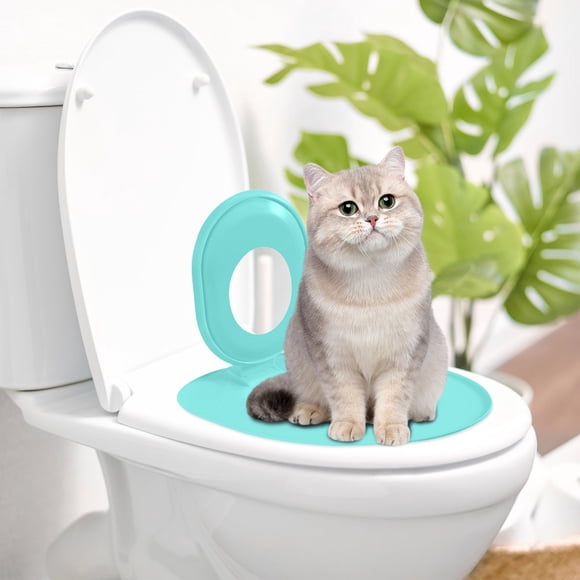 Cat Toilet Training Kit Universal Reusable Pet Potty System Teach Your Cat to Use Human Toilet Easy Install Removable Litter Tray Tool