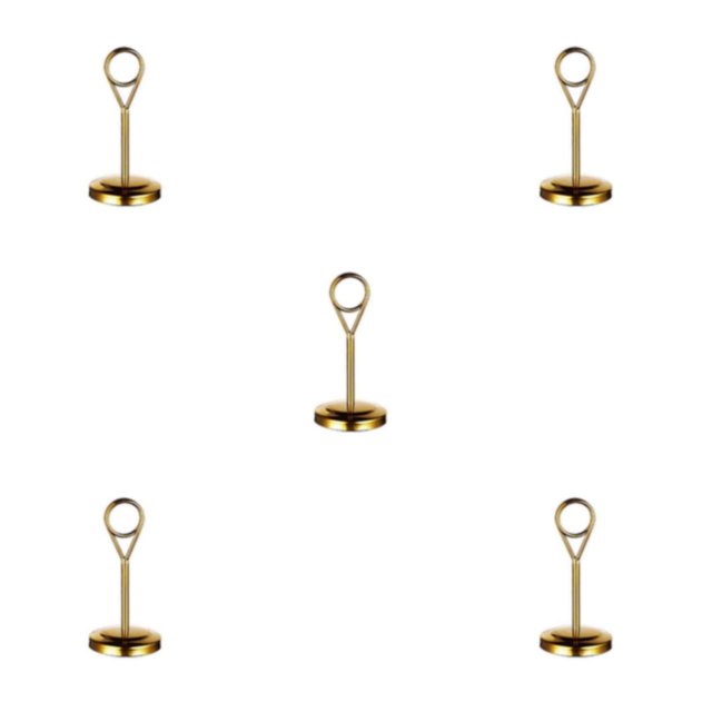 Baohd Contemporary Table Number Holder Photo Stand for Trendy Hotel Settings Gold 10cm 5Set