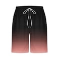 thumbnail image 4 of RKSTN Mens Swim Trunks Gradient Print Novel Extra Plus Size Elastic Waistband Drawstring Comfortable Summer Beach Breathable Vacation Shorts with Pockets, 4 of 4