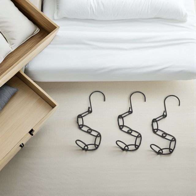 FESTFENDS 8Pcs Metal Vertical Clothes Storage Hangers Black Closet Organizer for Home