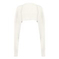 thumbnail image 4 of Qertyioot Womens Winter Fleece Jacket Ladies Solid Color Super Short Long Sleeve Sweater, 4 of 5