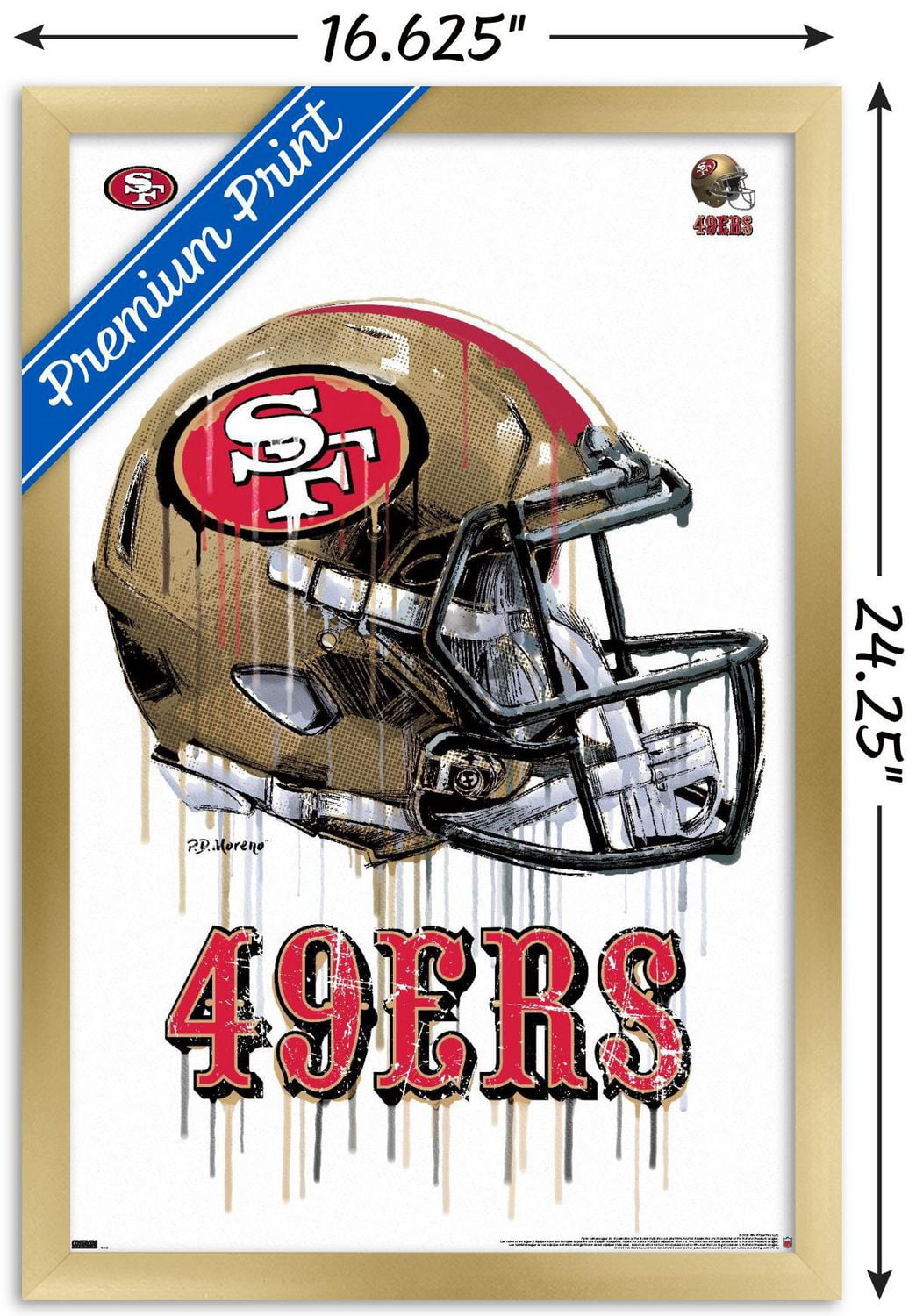 NFL San Francisco 49ers - Drip Helmet 20 Wall Poster with Push Pins