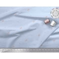 thumbnail image 3 of Soimoi Blue polyester Crepe Fabric Flower Buds & Dots Printed Fabric 1 Yard 42 Inch Wide, 3 of 5