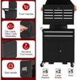 thumbnail image 4 of 24 Inch 8 Drawer Rolling Tool Chest Cart, 2 in 1 Detachable Tool Box Cabinet with Wheels, Professional Lockable Metal Storage Organizer with Portable Top Chest, 4 of 7