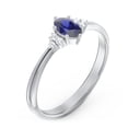 thumbnail image 3 of Birthstone Oval Ring with Shoulder Accents - Blue Sapphire (September), 3 of 5
