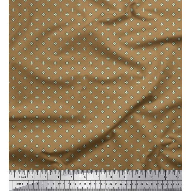 Soimoi Rayon Fabric Geometric Star Shirting Print Sewing Fabric Yard 42 Inch Wide