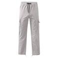 thumbnail image 3 of RKSTN Cargo Pants for Men Drawstring Solid Color Casual Multiple Pockets Trousers Outdoor Fitness Pants with Pockets, 3 of 4