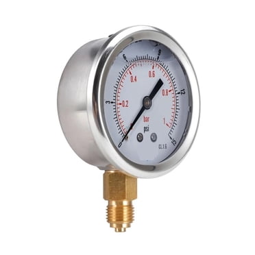 1/4 BSP Pressure Compound Vacuum Gauge Glycerine Filled Gauges 68mm Dial Vac To 10000 Psi Bottom Mount ,Corrosion Resistance