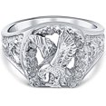 thumbnail image 1 of Mens Diamond American Eagle Ring 10K White Gold, 1 of 4